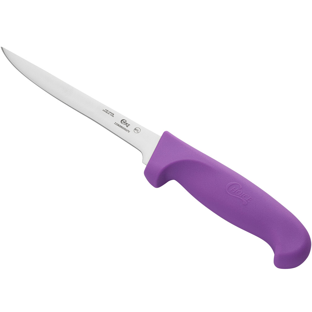 Choice 6" Narrow Stiff Boning Knife with Purple Handle