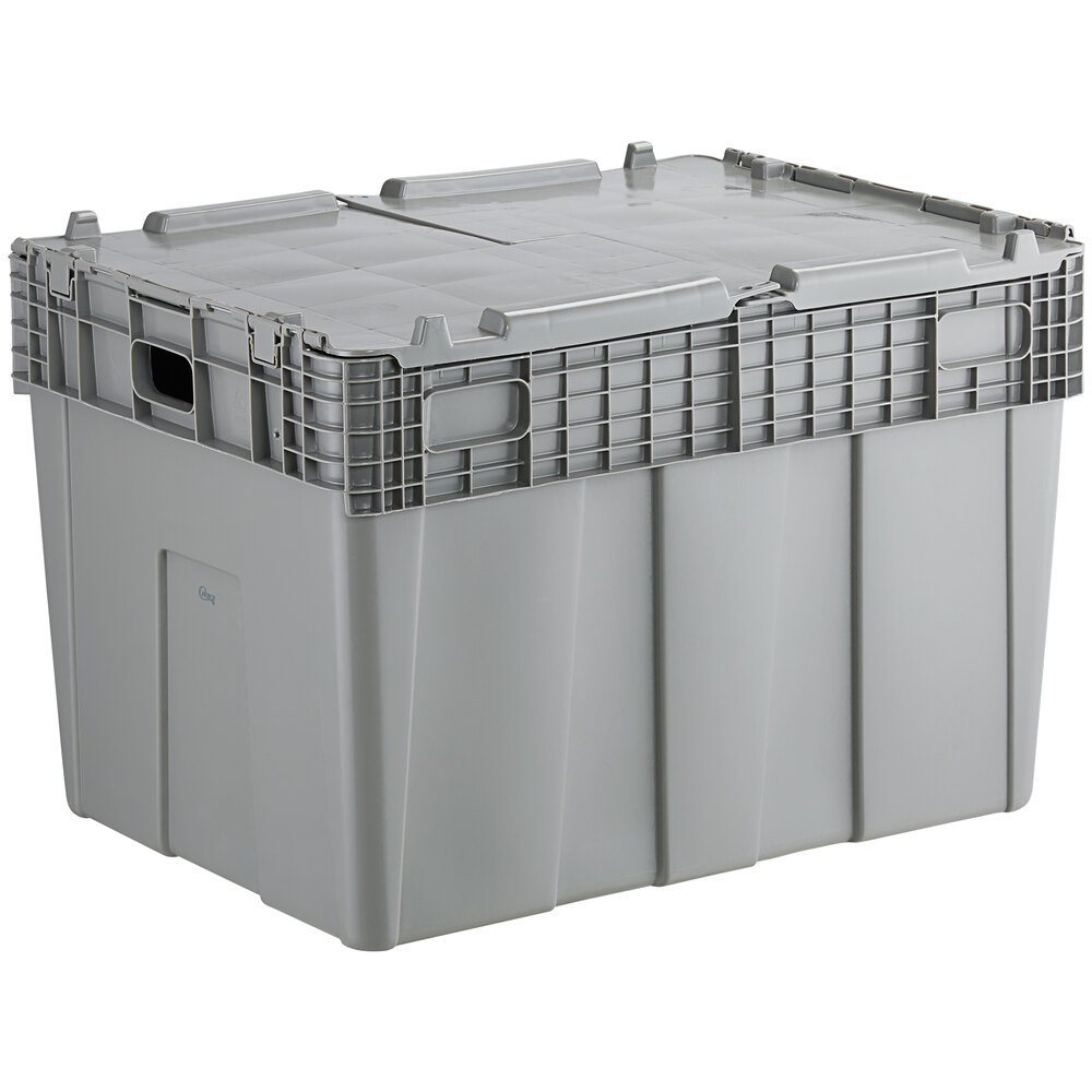 Choice 30" x 22" x 20 1/2" Gray Stackable Chafer Tote / Storage Box