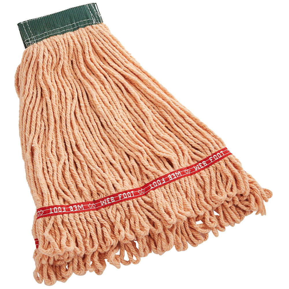 Rubbermaid® Web Foot FGA25206OR00 20 oz. Orange Blend Shrinkless Looped End Wet Mop Head with 5" Headband