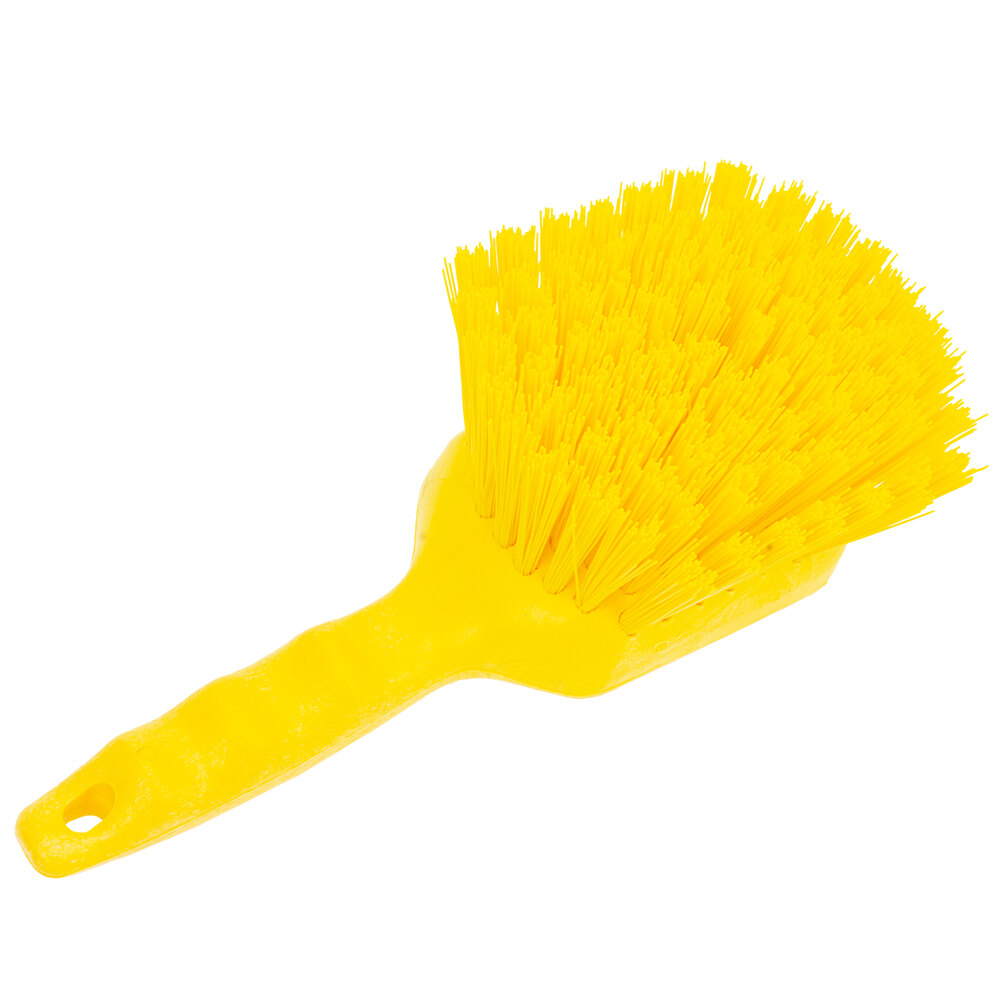 Carlisle 40541EC04 Sparta 8" Yellow Floating Utility / Pot Scrub Brush
