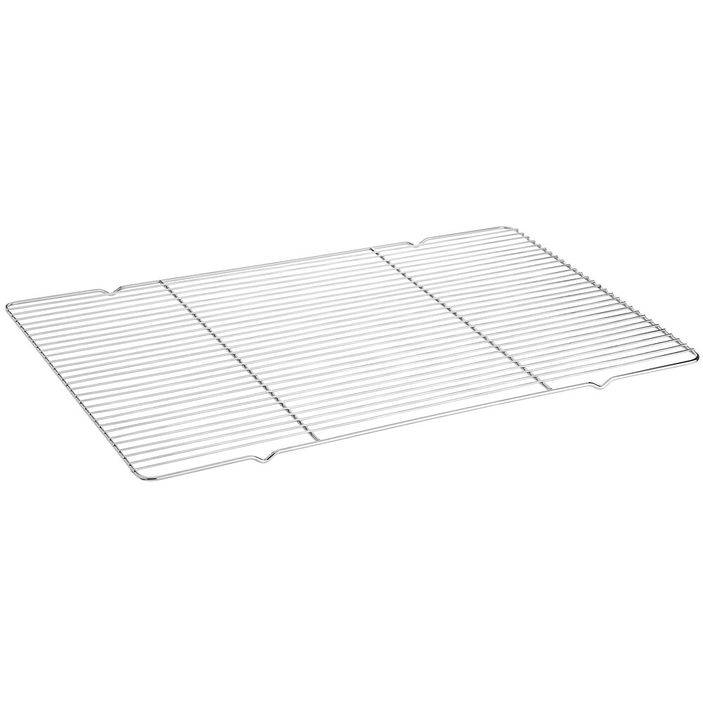 Choice 16 7/16" x 24 1/2" Chrome Plated Footed Wire Icing Rack / Cooling Rack for Full Size Sheet Pan