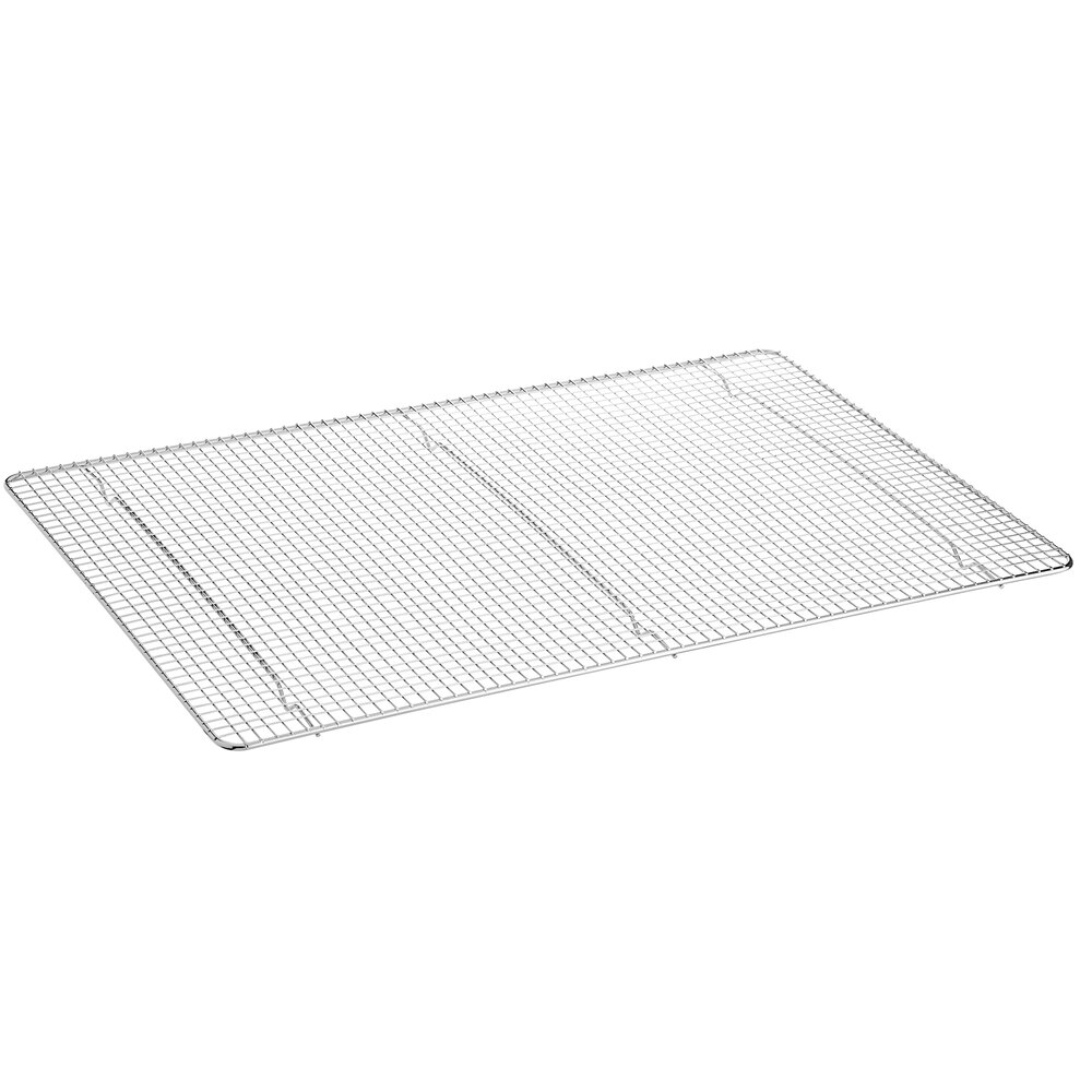 Choice 16 7/16" x 24 1/2" Chrome Plated Footed Wire Cooling Rack for Full Size Sheet Pan