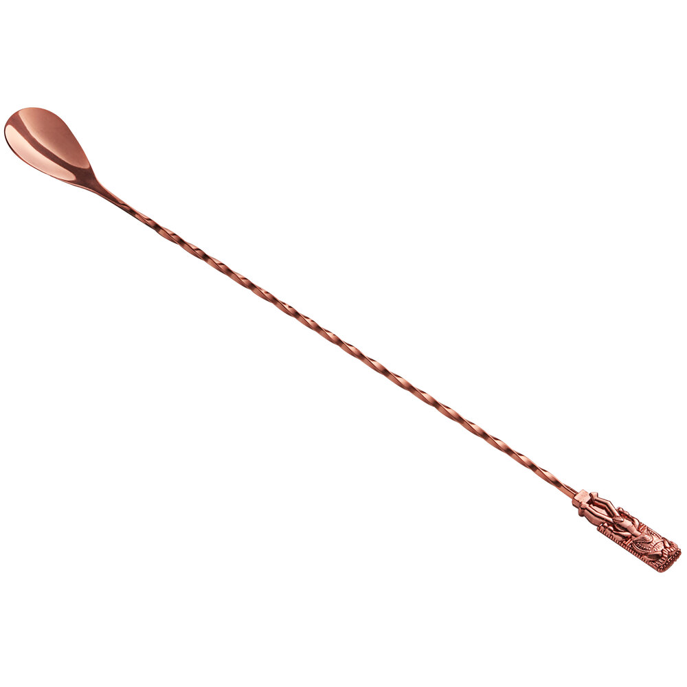 Acopa 13" Copper Weighted Bar Spoon with Tiki End