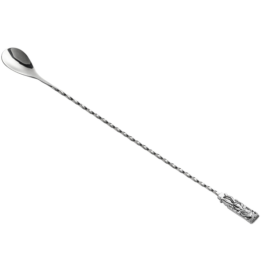 Acopa 13" Silver Weighted Bar Spoon with Tiki End