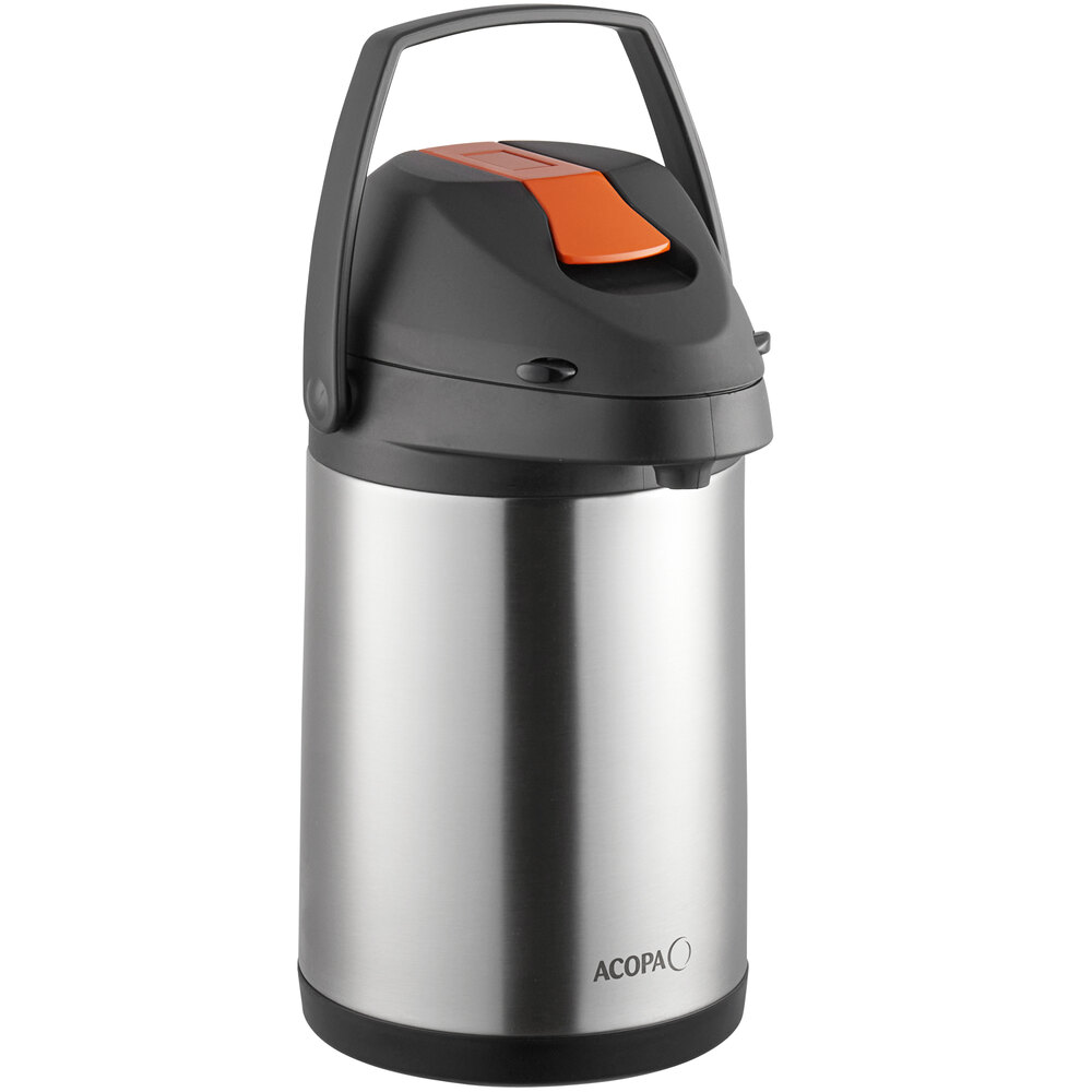Acopa 3 Liter Stainless Steel Lined Decaf Airpot with Metal Lever