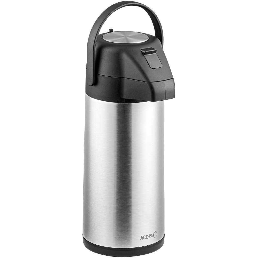 Acopa 3 Liter Stainless Steel Lined Airpot with Push Button