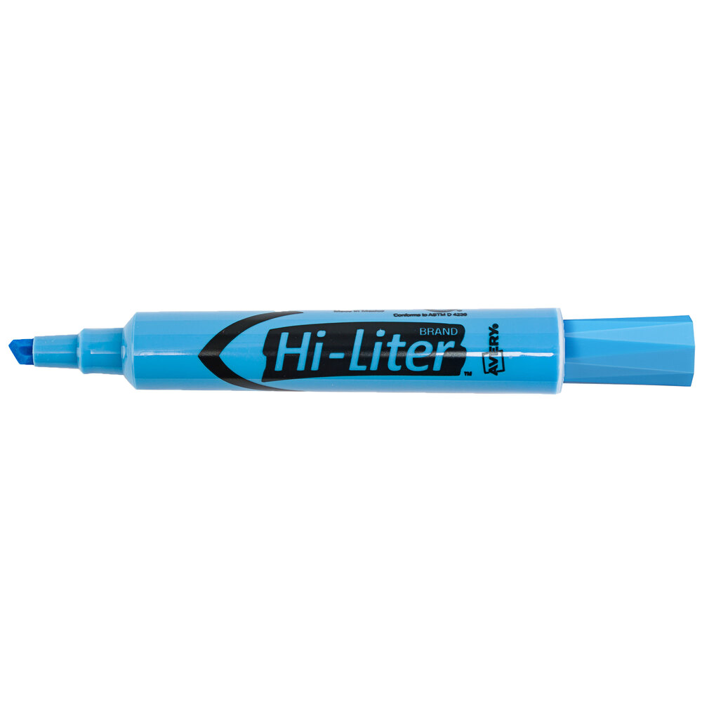 Avery® 7746 Hi-Liter® Light Blue Chisel Tip Desk Style Highlighter - 12/Pack