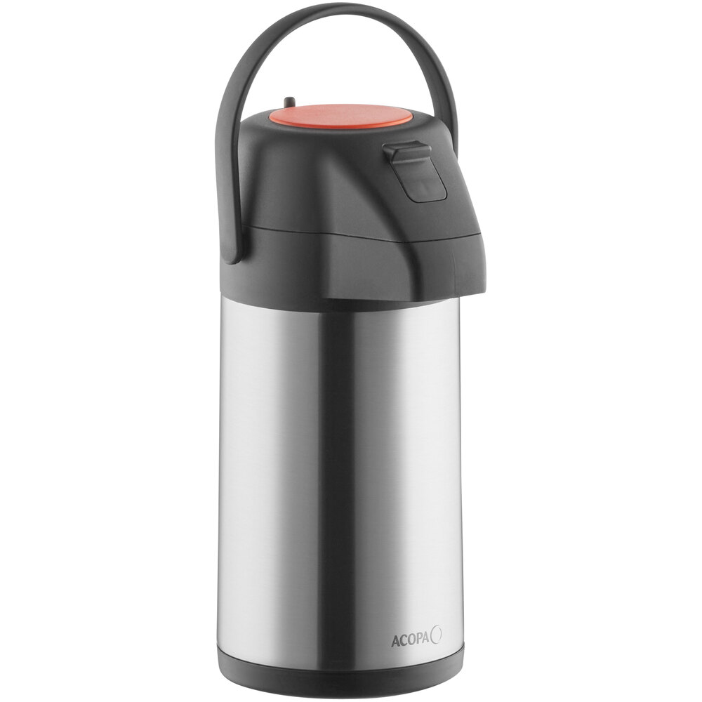 Acopa 2.2 Liter Stainless Steel Lined Decaf Airpot with Push Button