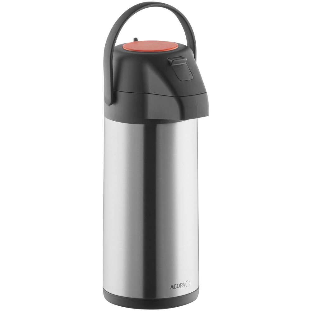 Acopa 3 Liter Stainless Steel Lined Decaf Airpot with Push Button