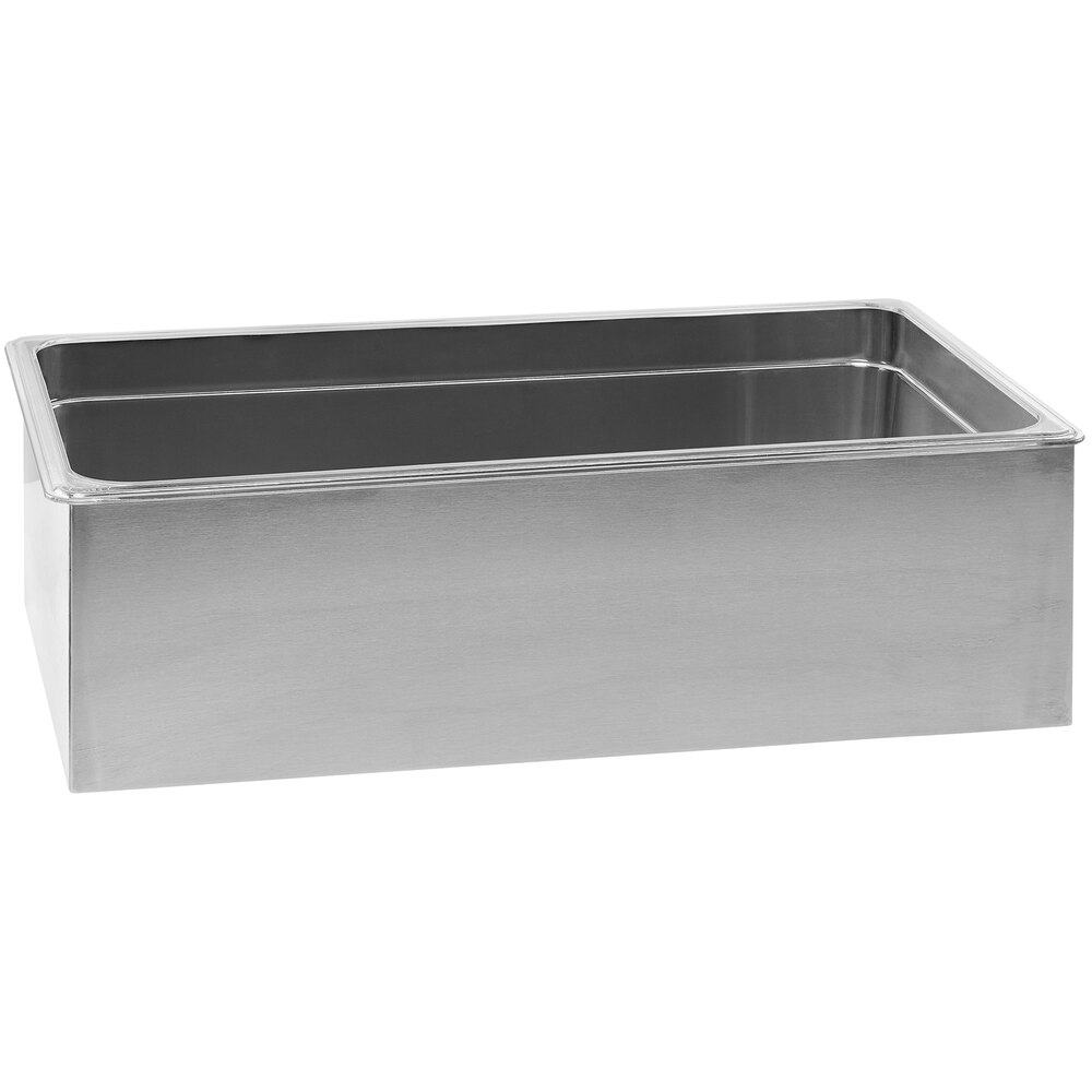 Cal-Mil 22064-12-55 Stainless Steel Ice Housing with Clear Polycarbonate Pan - 20" x 12" x 6"