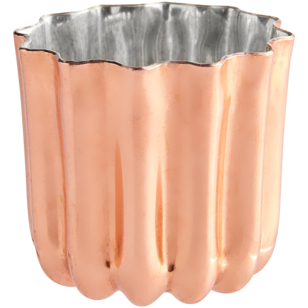 Matfer Bourgeat 340417 2" x 2" Tin-Lined Copper Cannele Mold