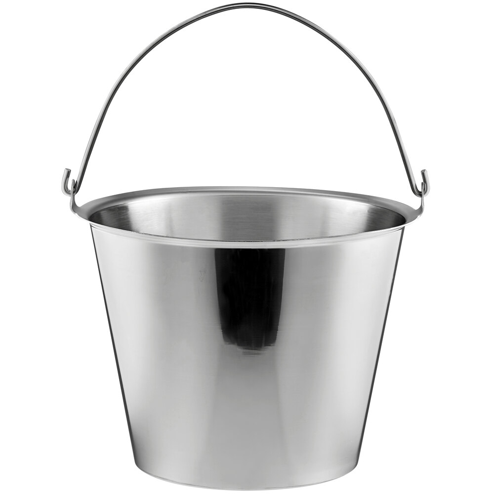 Vollrath 58200 23 Qt. Stainless Steel Tapered Dairy Bucket / Pail