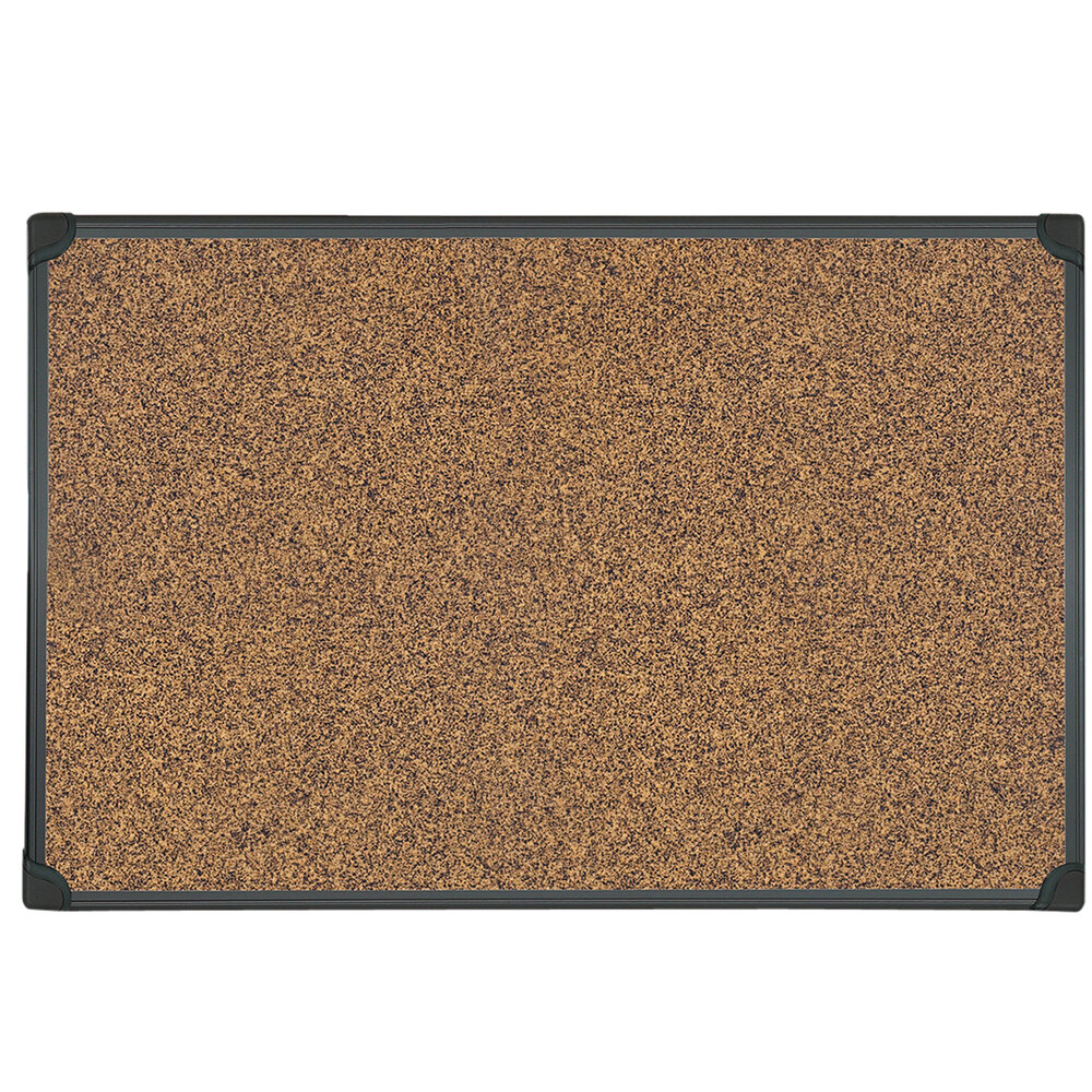 Universal UNV43023 36" x 48" Cork Board with Black Frame