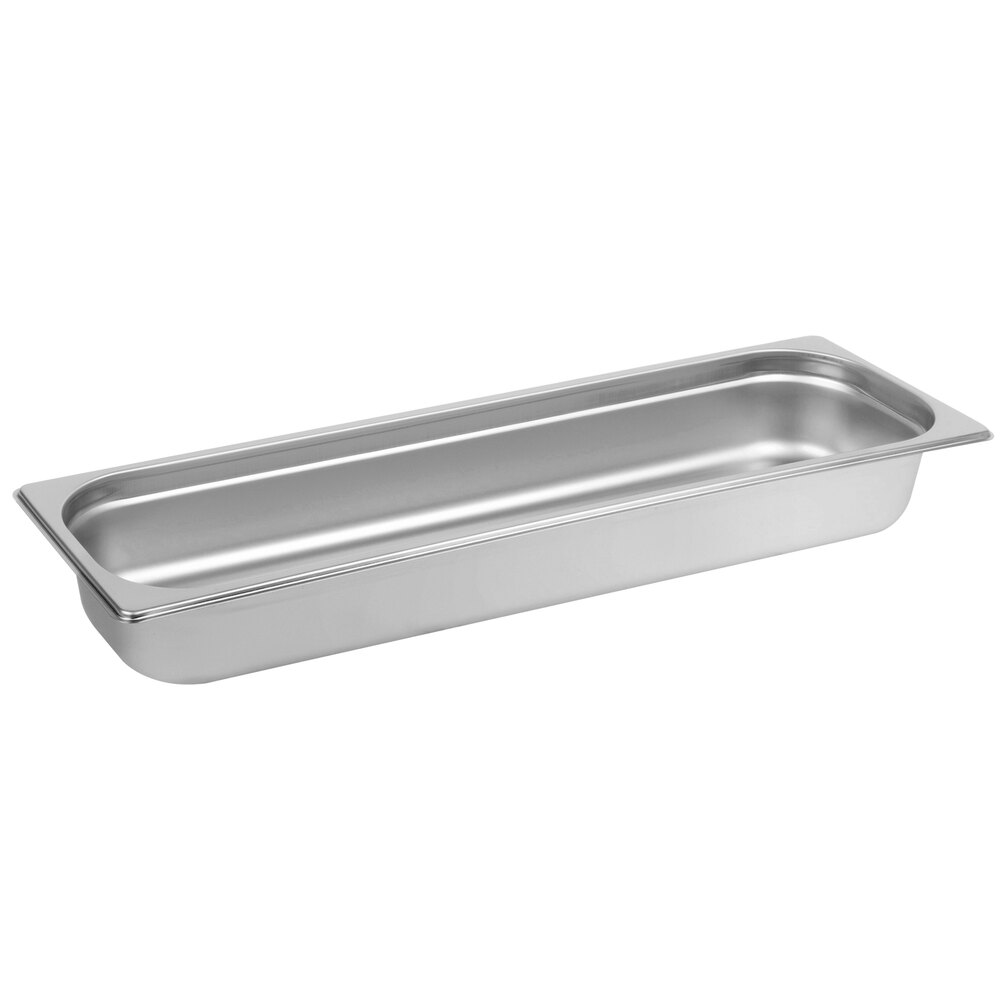 Choice 1/2 Size Long 2 1/2" Deep Anti-Jam Stainless Steel Steam Table / Hotel Pan - 24 Gauge