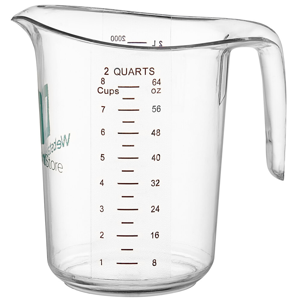WebstaurantStore 2 Qt. (8 Cups) Clear Plastic Measuring Cup