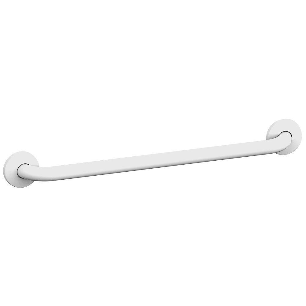 American Specialties, Inc. 10-3801-48AW 48" White Antimicrobial Germ Guard Grab Bar with Snap Flange