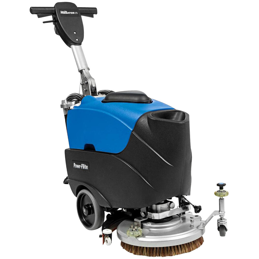 Powr-Flite Predator PAS14G 14" AGM Cordless Walk Behind Disc Floor Scrubber - 4.5 Gallon