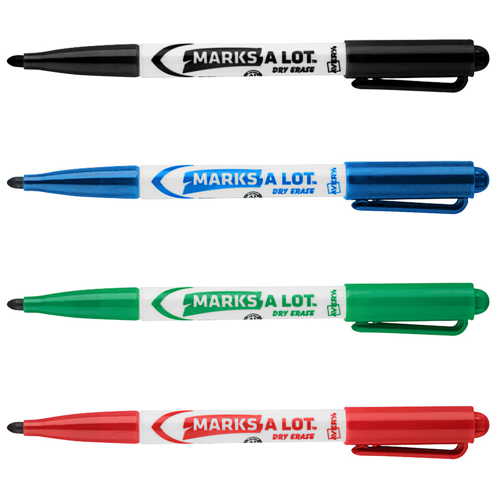 Avery® Assorted Colors Marks-A-Lot Bullet Tip Pen Style Dry Erase Markers - 24/Pack