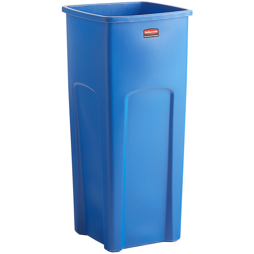 Rubbermaid® FG356973BLUE Untouchable 23 Gallon Blue Square Recycling Container