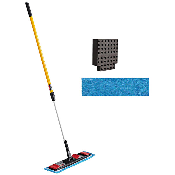 Rubbermaid® 2132426 Adaptable Flat Mop Kit with Handle, Frame, Microfiber Pads, and Wringer Insert