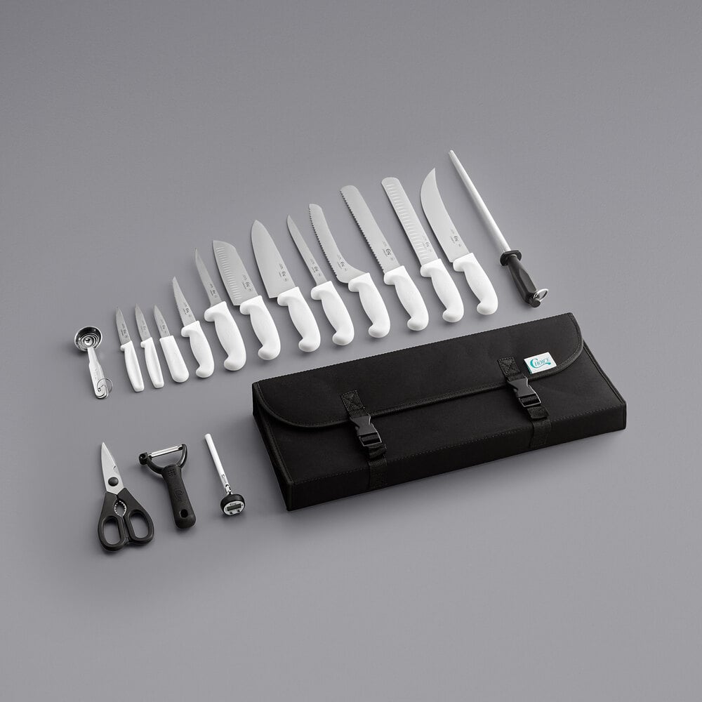 Choice 18 Piece Knife Set with White Handles