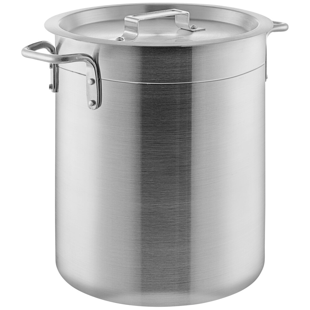 Choice 16 Qt. Standard Weight Aluminum Stock Pot with Cover