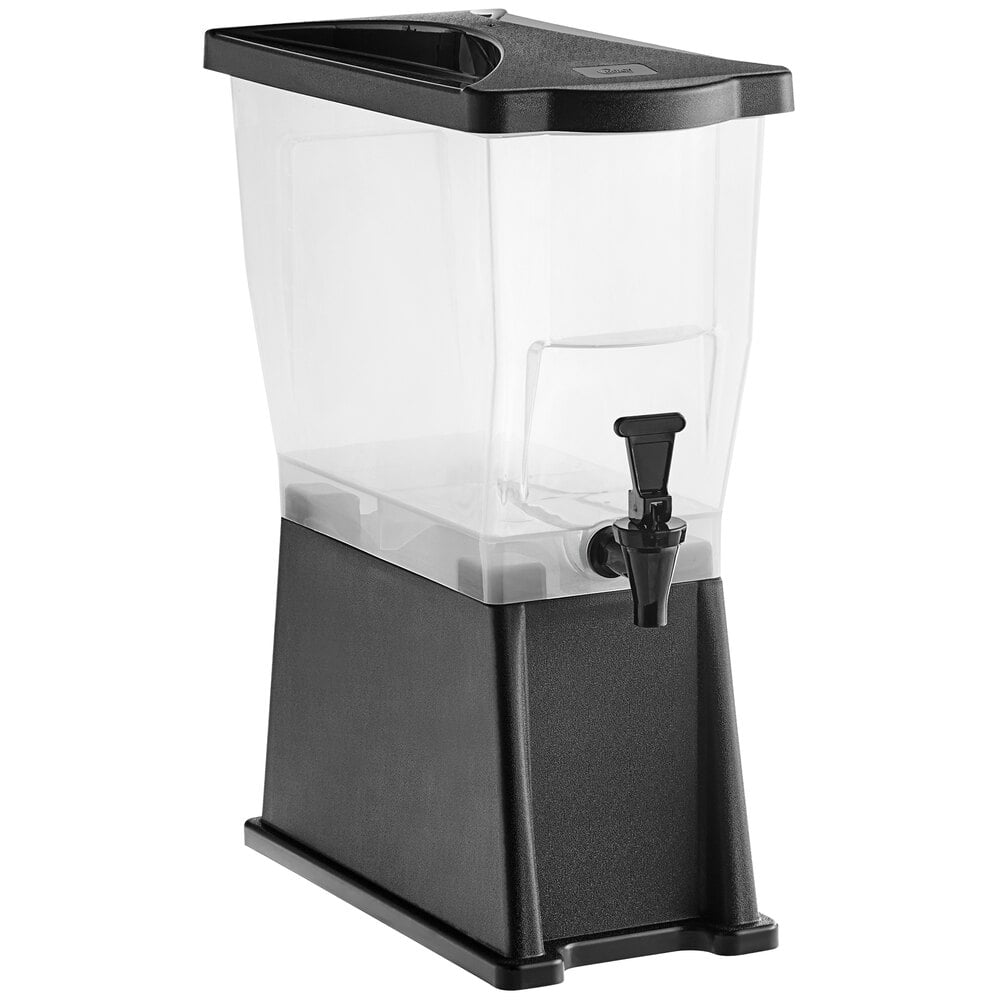 Choice 3 Gallon Black Slim Beverage / Juice Dispenser