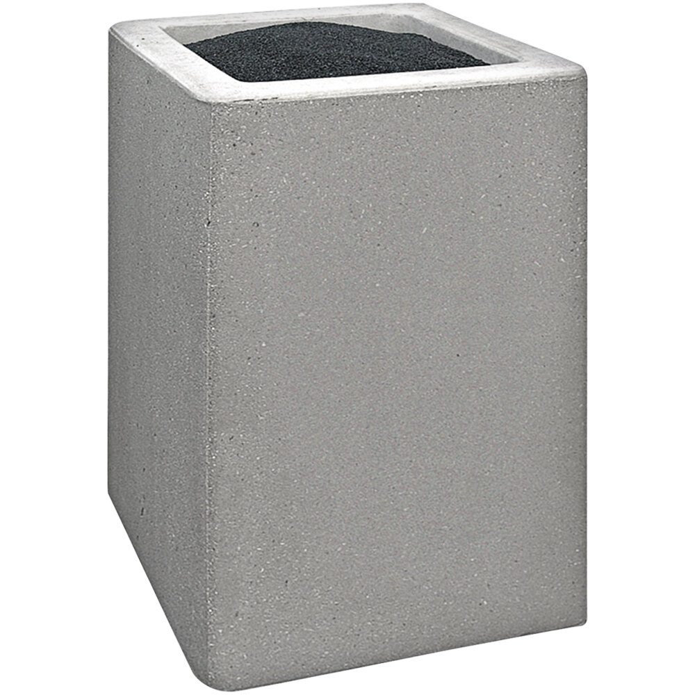 Wausau Tile TF2040 Concrete Square Cigarette Receptacle