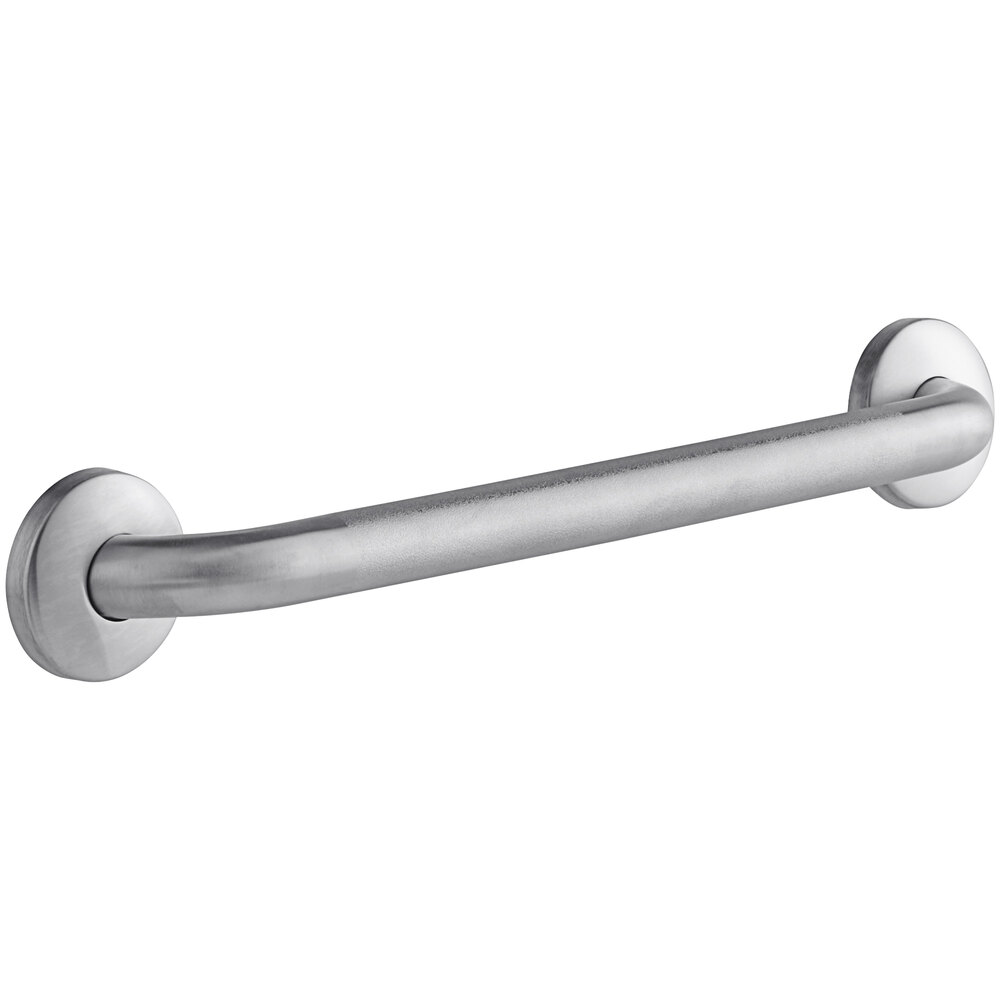American Specialties, Inc. 10-3701-18P 18" Peened Stainless Steel Grab Bar with Snap Flange
