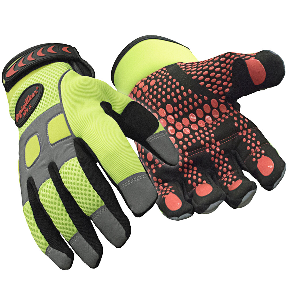 RefrigiWear 0379RHVLXLG Lime Insulated HiVis Super Grip Glove - XL - Pair