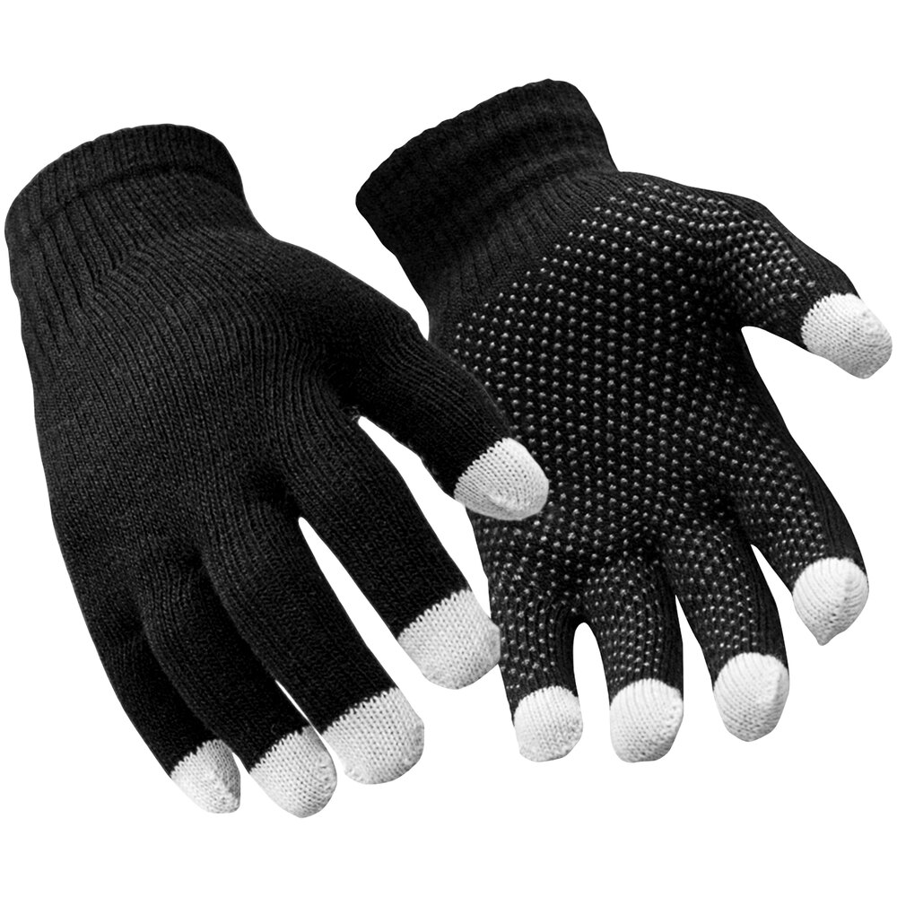 RefrigiWear 0227RSLVSMD Black Thermal Touchscreen Gloves - Small / Medium