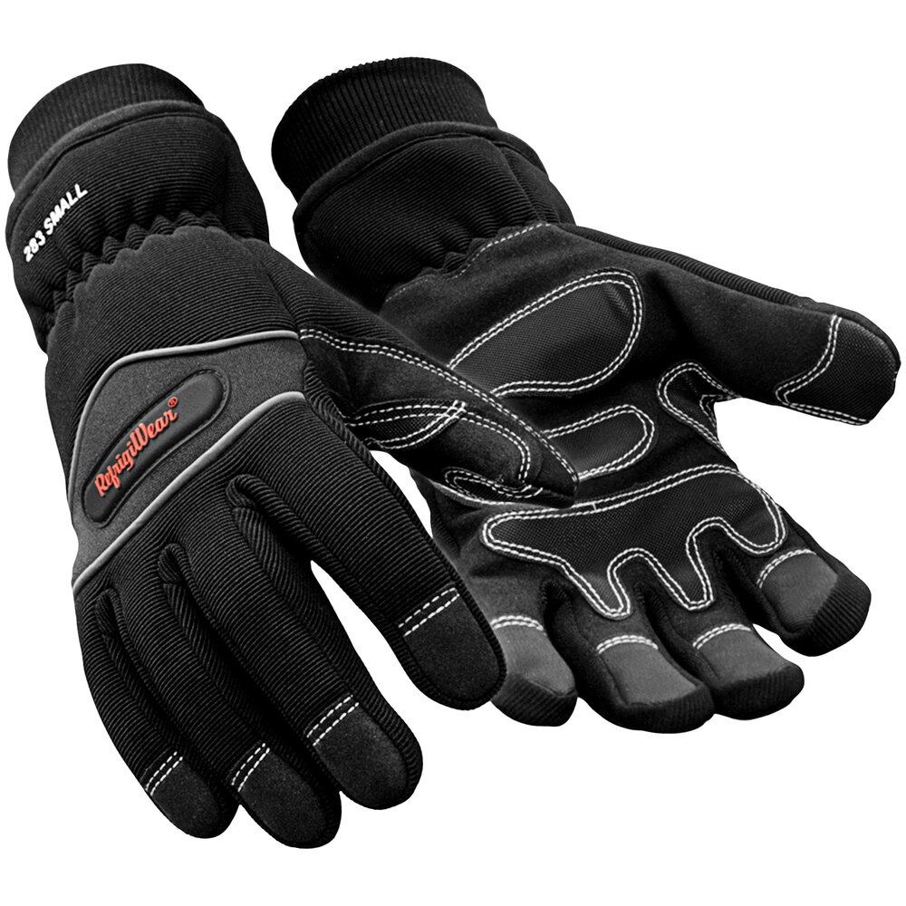 RefrigiWear 0283RBLKLAR Black Waterproof Abrasion Safety Gloves - Small