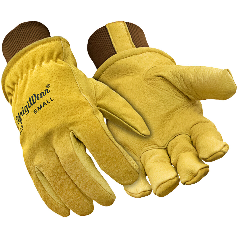 RefrigiWear 0313RGLDLAR Gold Insulated Goatskin Leather Gloves - Large
