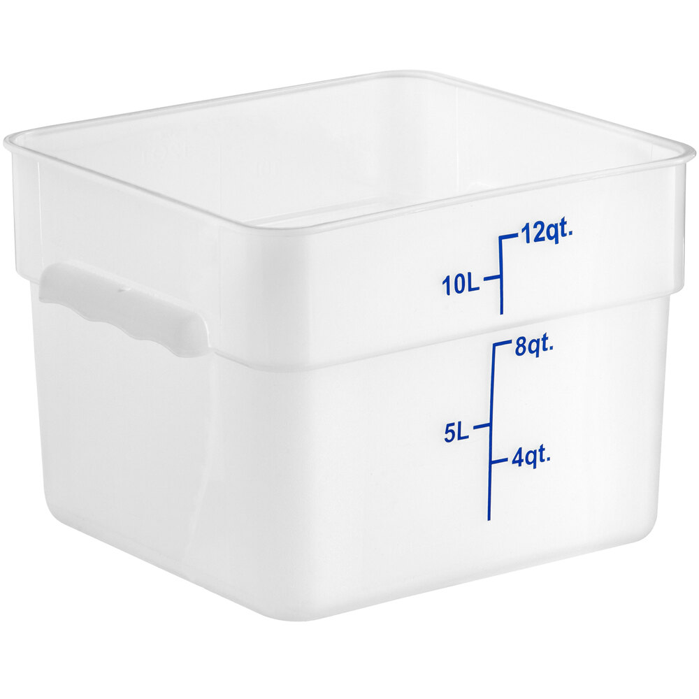 Choice 12 Qt. Translucent Square Polypropylene Food Storage Container