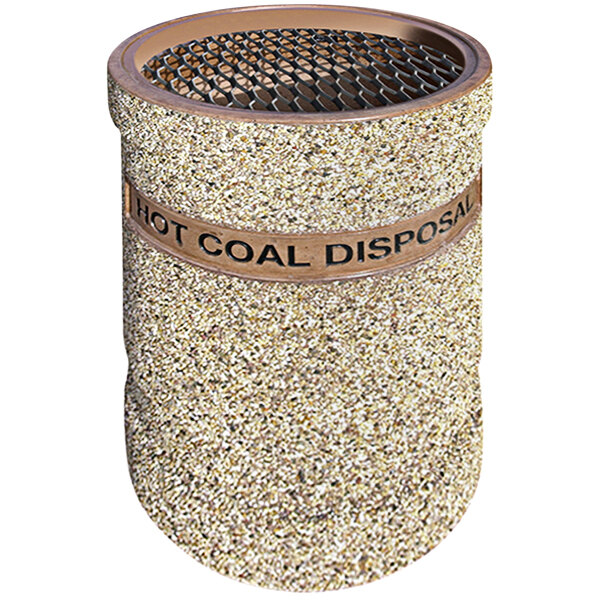 Wausau Tile TF1131 53 Gallon Concrete Round "Hot Coal Disposal" Receptacle with Grate