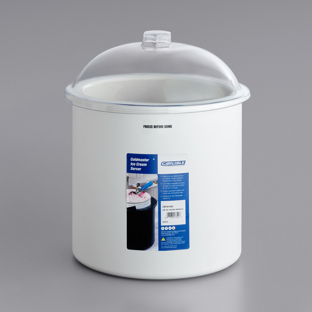 Carlisle CM101202 White 3 Gallon Coldmaster Ice Cream Cold Crock with Lid