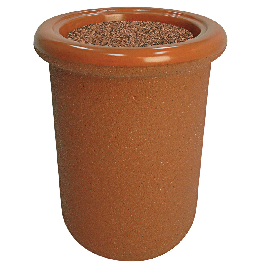 Wausau Tile Senora TF2010 Round Concrete Cigarette Receptacle