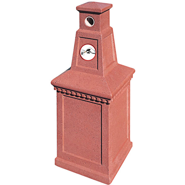 Wausau Tile Colonial TF2049 Square Concrete Smokeless Cigarette Receptacle