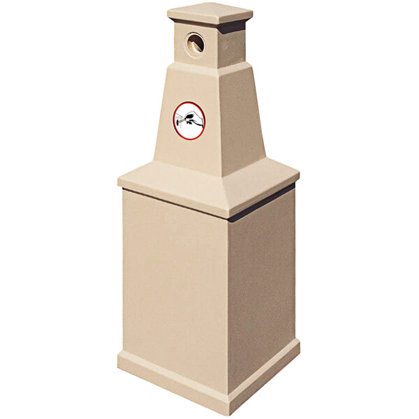 Wausau Tile TF2053 Square Concrete Smokeless Cigarette Receptacle