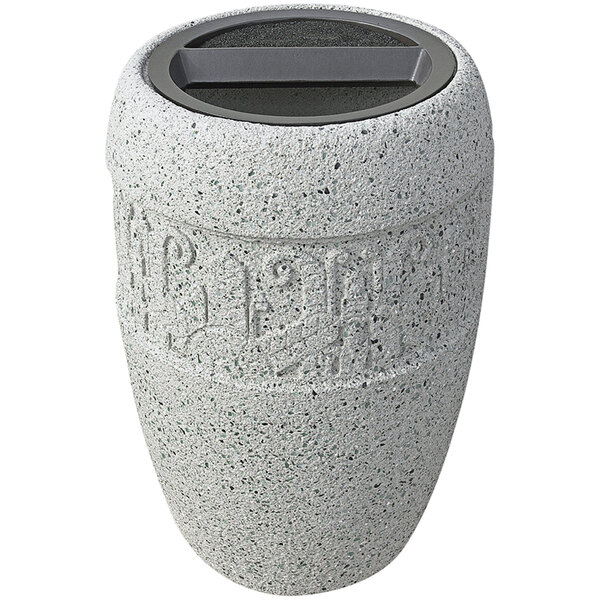 Wausau Tile Westlake Ash-n-Trash TF2059 6 Gallon Round Concrete Cigarette Receptacle