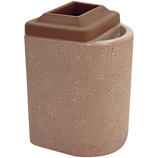 Wausau Tile Ash-n-Trash TF2085 18 Gallon Square Concrete Waste and Cigarette Receptacle