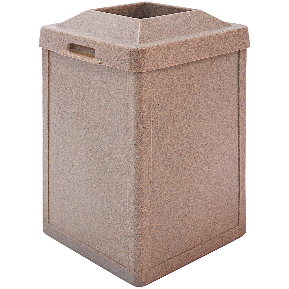 Wausau Tile TF1013 Tuffy 22 Gallon Plastic Square Trash Can with Pitch-In Lid