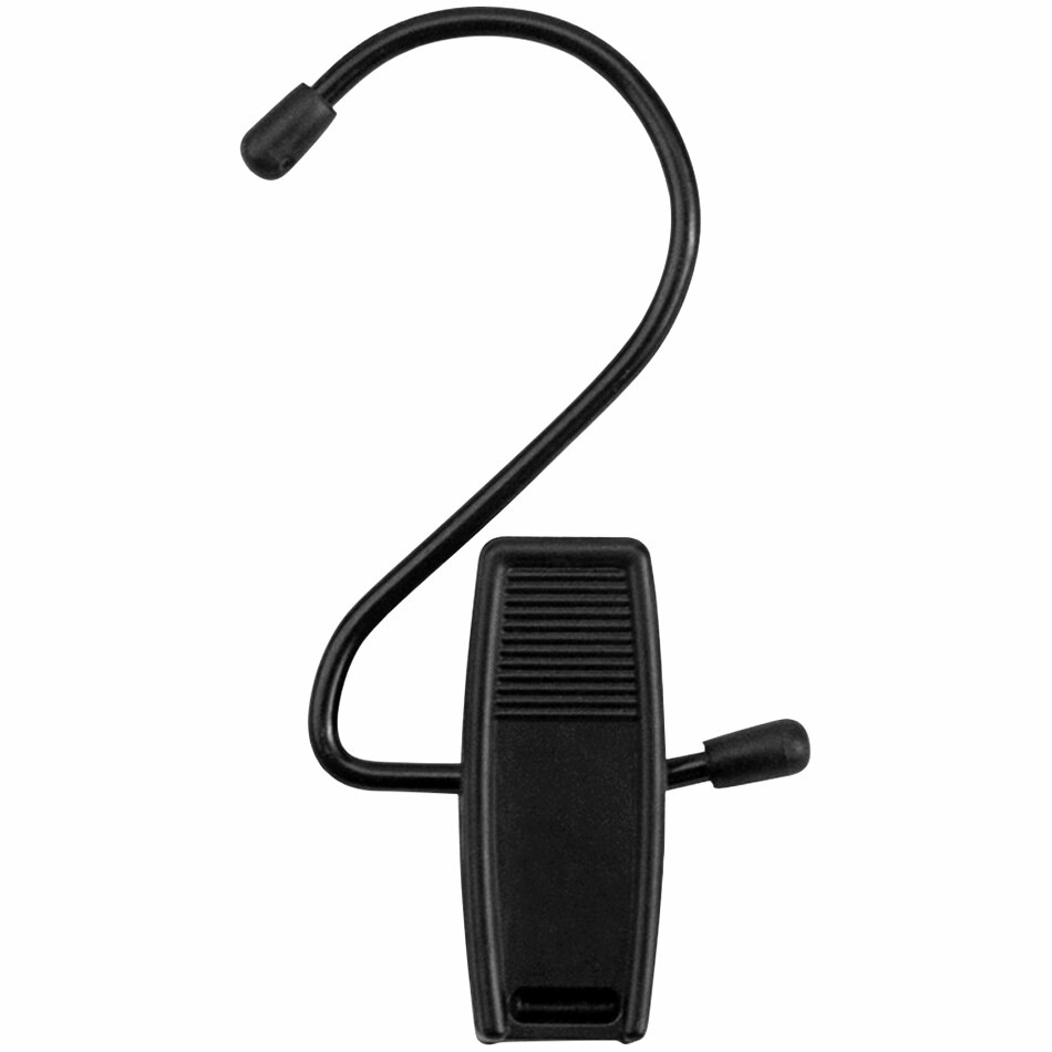 4 1/2" Black Hang-All Plastic Clip with Black Hook - 12/Pack