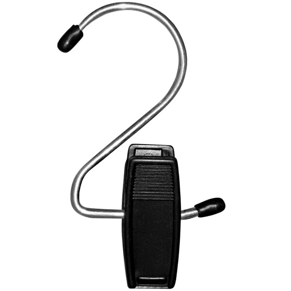 4 1/2" Black Hang-All Plastic Clip with Chrome Hook - 12/Pack