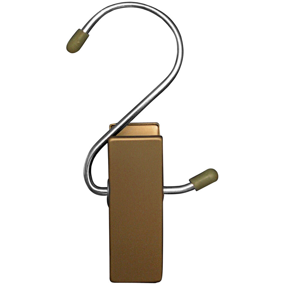 4 1/2" Brushed Chrome Hang-All Metal Clip with Chrome Hook - 100/Pack