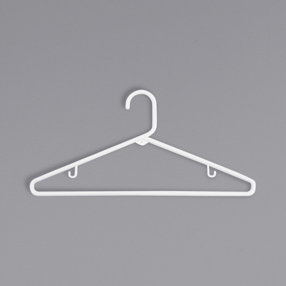 16 3/8" White Plastic Tubular Hanger with Plastic Hook - 144/Pack