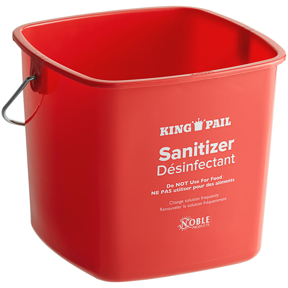 Noble King-Pail 3 Qt. Red Sanitizing Pail