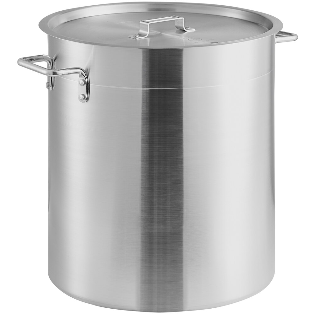 Choice 60 Qt. Standard Weight Aluminum Stock Pot with Cover