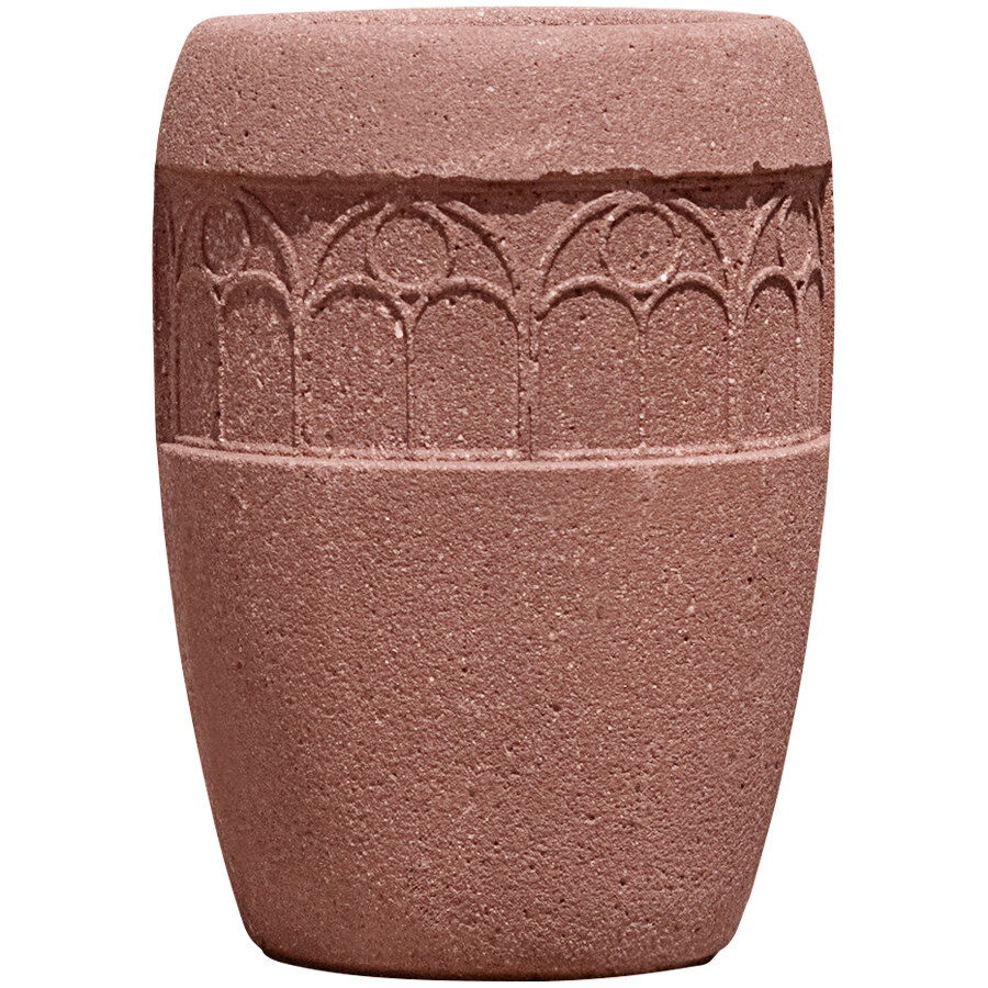 Wausau Tile TF2030 Westlake Round Concrete Cigarette Receptacle with Design Band