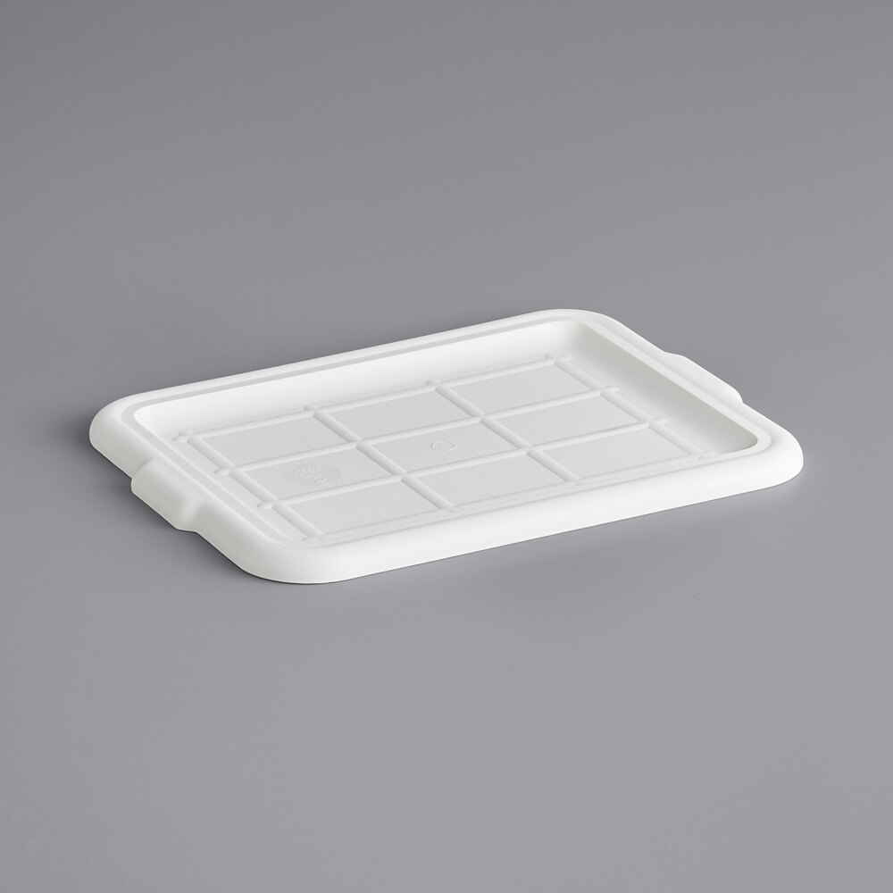 Tablecraft F1531 White 21" X 16" Polypropylene Freezer Safe Bus Tub / Food Storage Box Lid